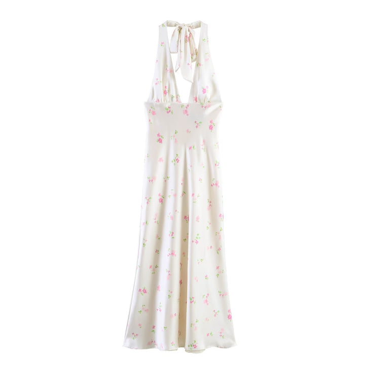 Damen Maxikleid mit offenem Rücken und zarten Blumenmustern Echo Archiv