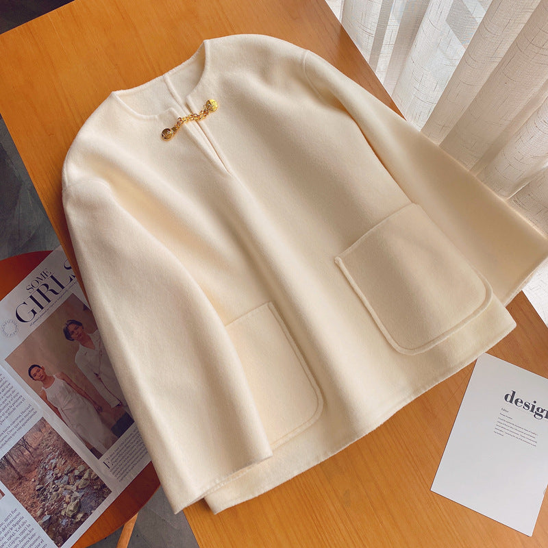 Damen Stilvolle Wolljacke mit langen Ärmeln Echoarchiv