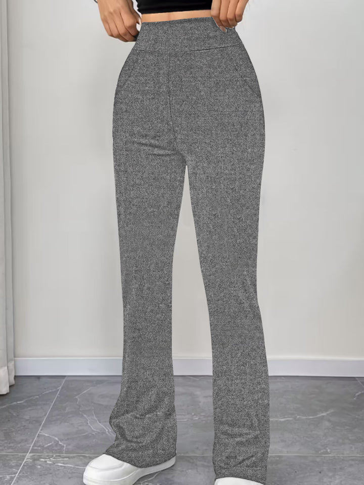 Damen Schlaghose aus Stretch‑Strick mit hohem Bund und Eingrifftaschen Echoarchiv