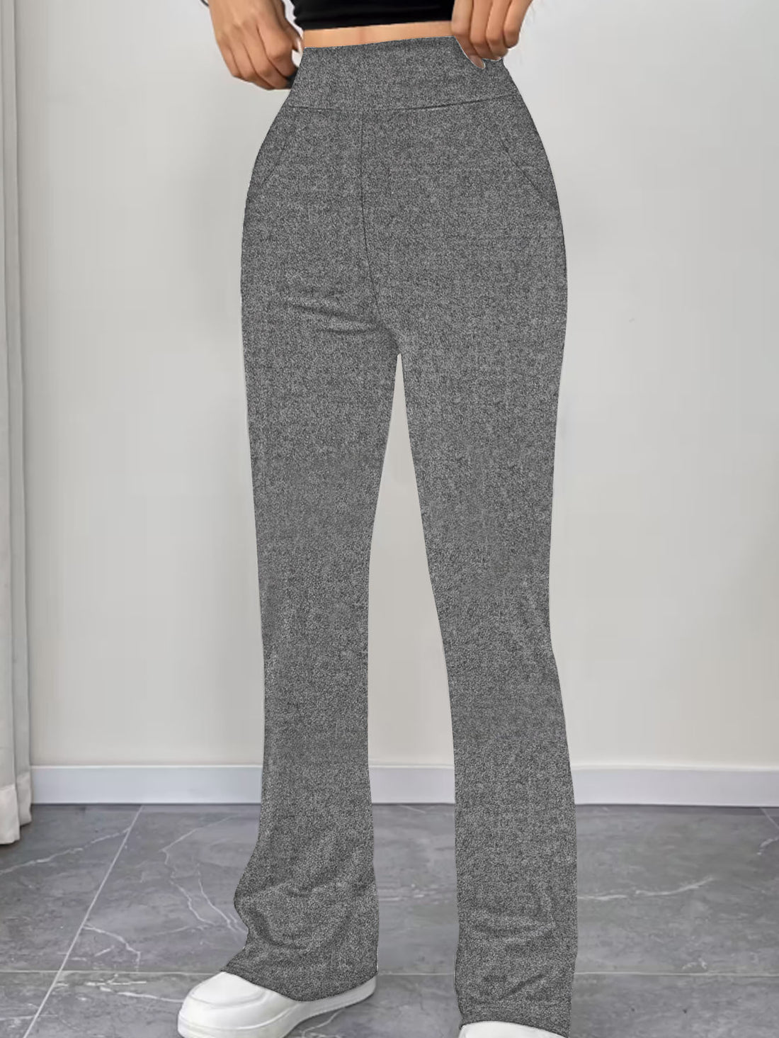 Damen Hochbund-Yogahose mit ausgestelltem Bein und Eingrifftaschen – Avélisse