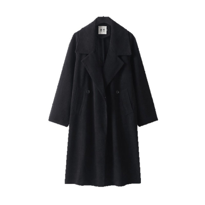 Damen Oversize Wollmix-Mantel mit breitem Revers und verdeckter Doppelknopfleiste Echoarchiv