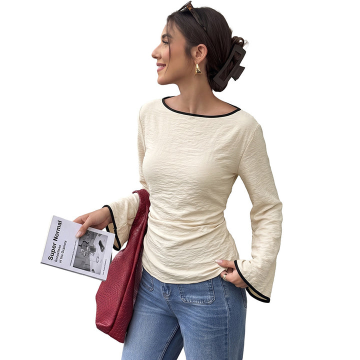 Damen Elegantes Langarmshirt mit Rüschenärmel Echo Archiv