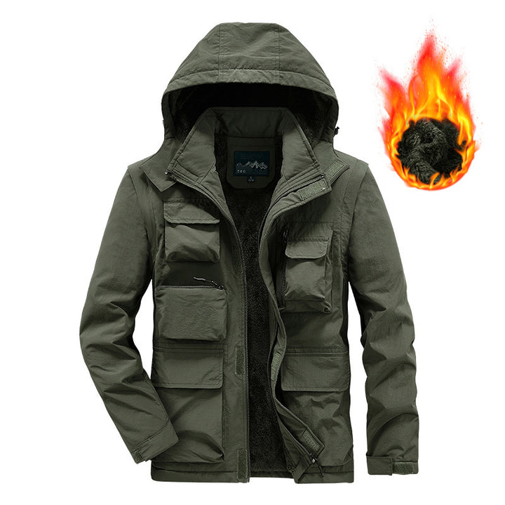 Herren Multifunktionaler Fieldparka mit Teddyfleece Innenfutter und Kapuze Echo Archiv