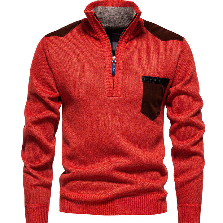 Herren Pullover mit halbhohem Kragen und modischen Akzenten Echoarchiv