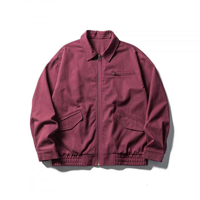 Herren Boxy-Workwear-Jacke mit durchgehendem Reißverschluss, aufgesetzten Pattentaschen und elastischem Bund Echo Archiv