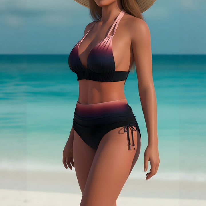 Damen Hochgeschnittener Triangel-Bikini mit verstellbaren Trägern Echo Archiv