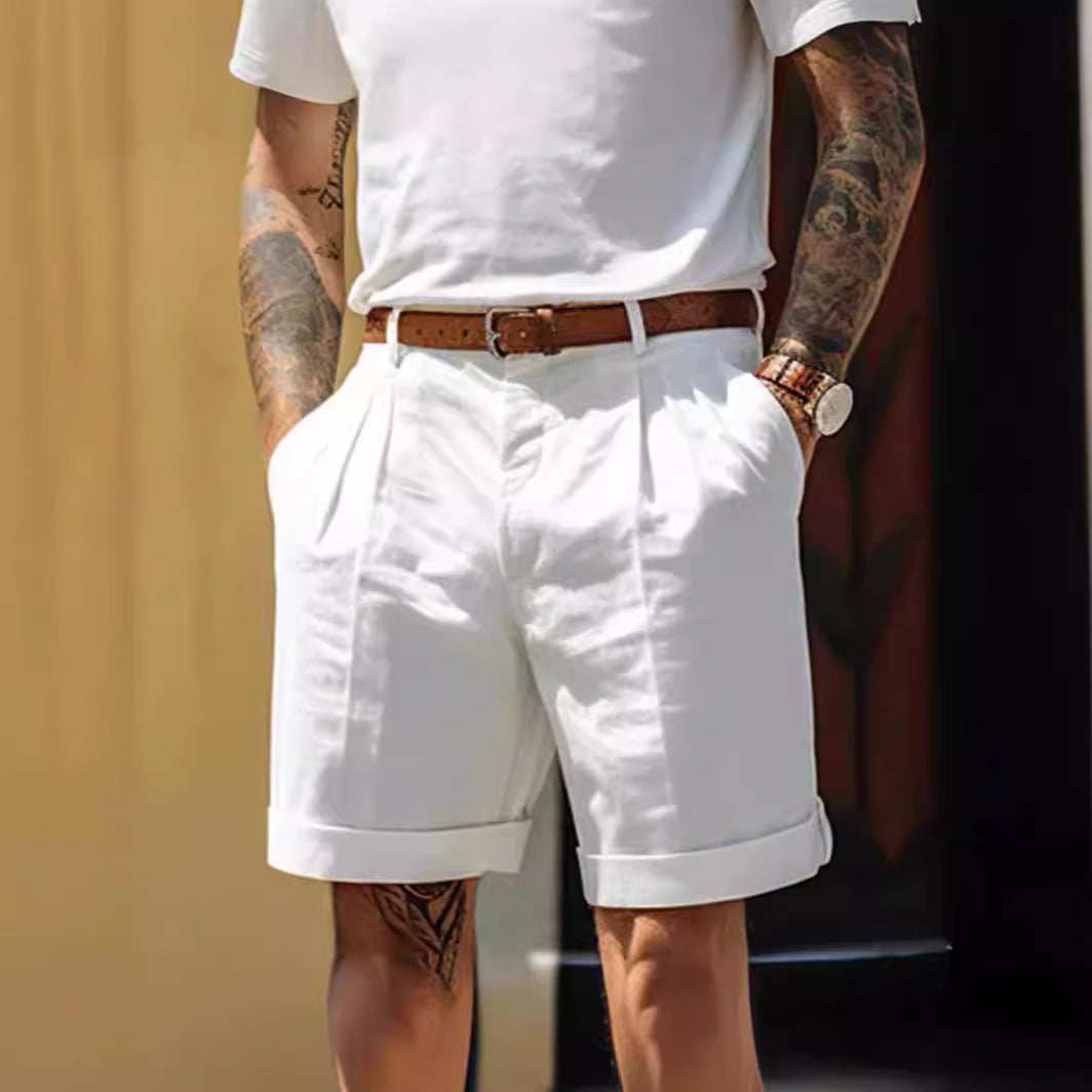 Herren Shorts aus atmungsaktivem Leinen mit praktischem Taschen-Design Echoarchiv