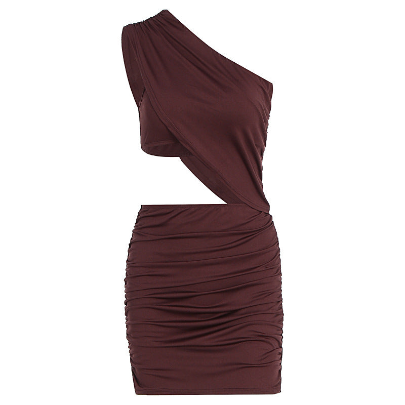 Damen figurbetontes Minikleid mit asymmetrischem Design und raffinierten Drapierungen Echo Archiv