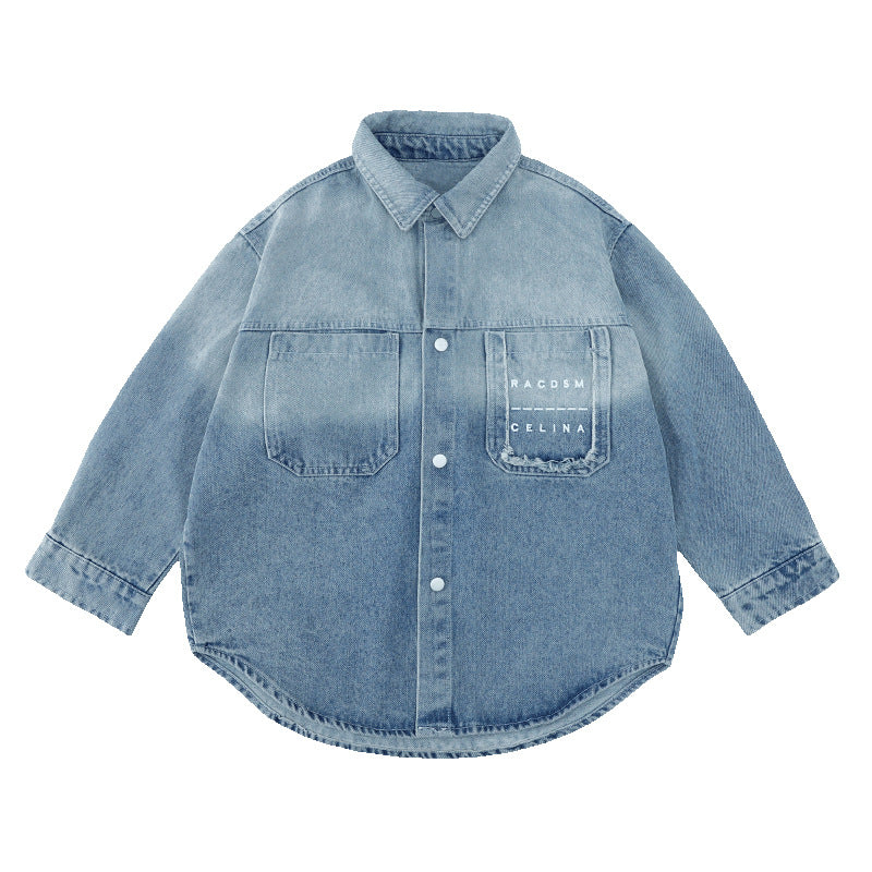 Unisex moderne Denim-Hemdjacke Echo Archiv