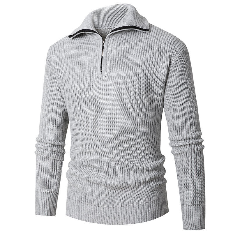 Herren Grobstruktur-Halbzip-Mockneck-Pullover aus thermoregulierendem Baumwollmix Echo Archiv