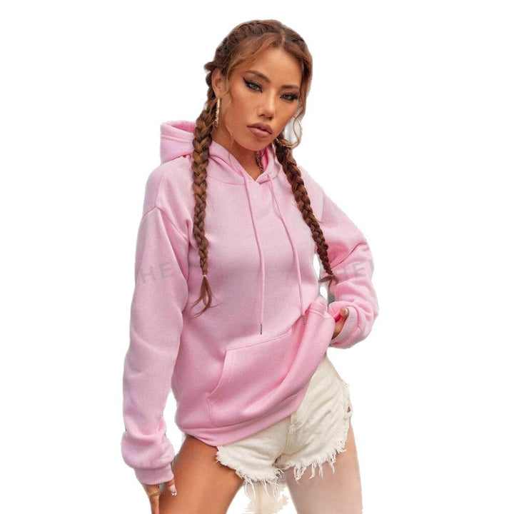 Damen nan cropped Oversize-Hoodie mit tiefer Schulterpartie, Kängurutasche und fleecegefüttertem Innenleben Echo Archiv