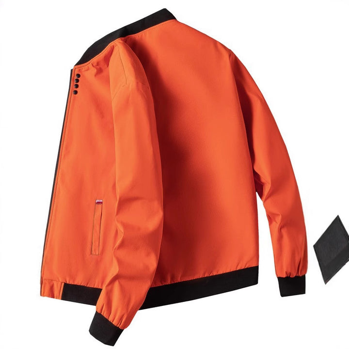 Herren modische Freizeitjacke mit hohem Kragen und seitlichem Reißverschluss Echoarchiv