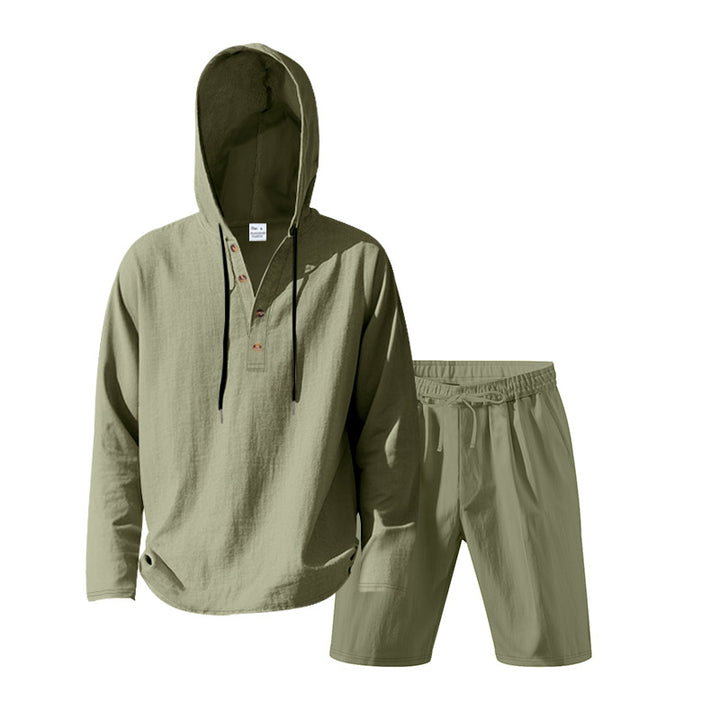 Herren lässiges Set mit Kapuze und Shorts Echoarchiv