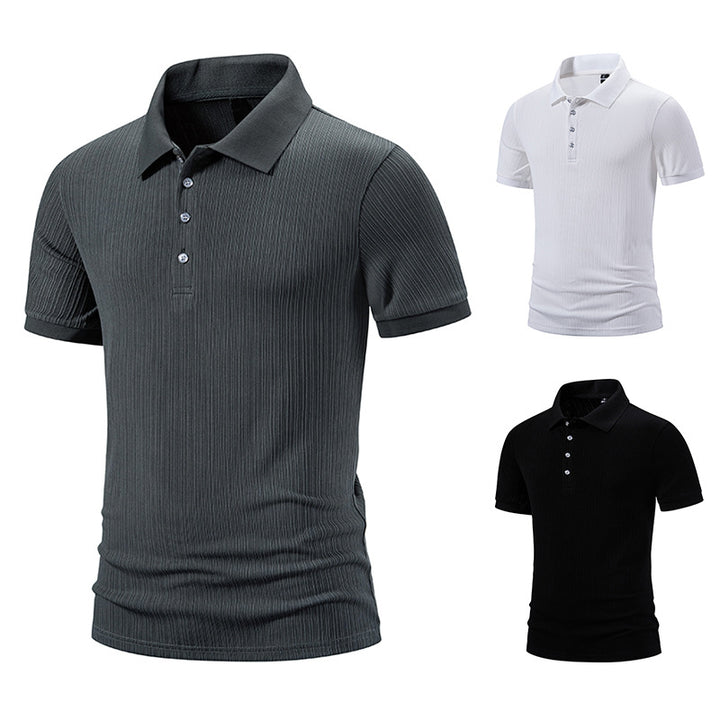 Herren modisches Kurzarm-Polohemd mit strukturiertem Design und hochwertigem Material Echoarchiv