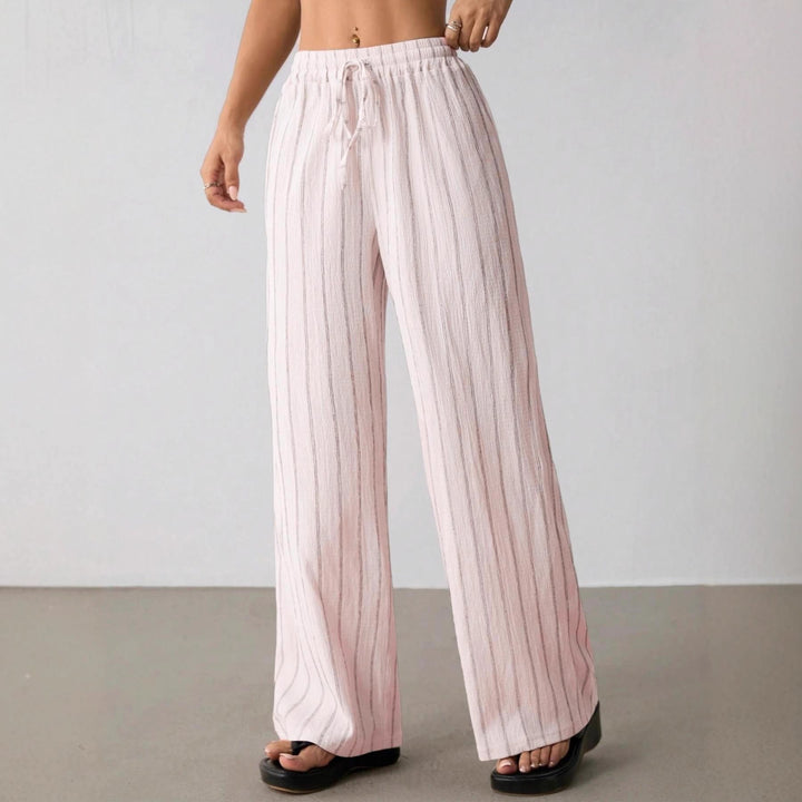 Damen Weite Strickhose mit hohem Bund und Kordelzug Echo Archiv