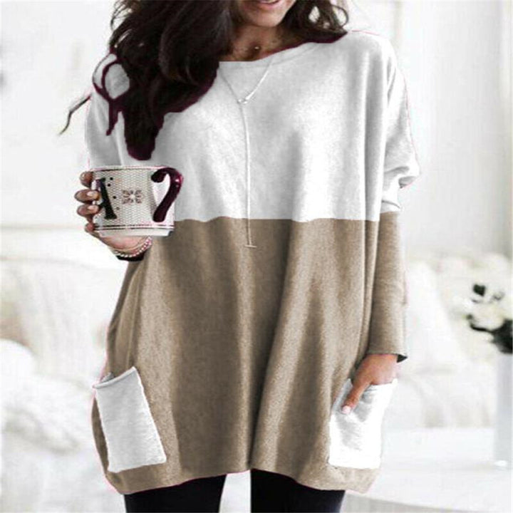 Damen nan oversized Longshirt mit Kontrastblock und aufgesetzten Taschen Echo Archiv