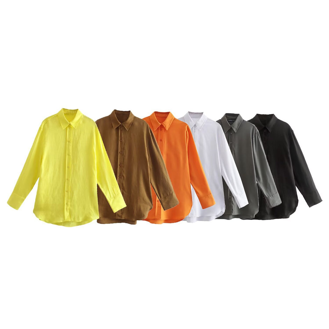 Damen Oversize-Hemdbluse mit verlängertem Rückenteil, kastigem Schnitt und durchgehender Knopfleiste Echo Archiv