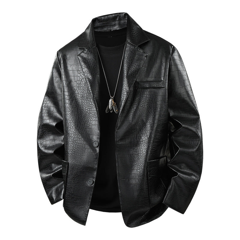 Herren Modische Kunstlederjacke mit eleganter Schnittführung Echo Archiv
