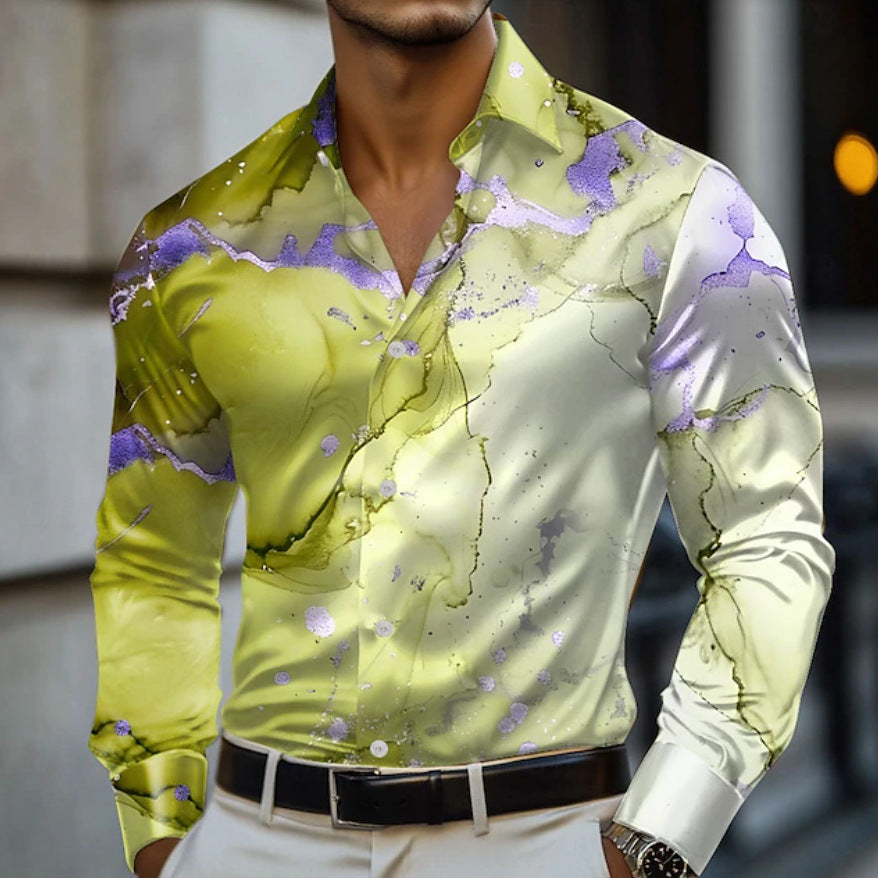 Herren Designer-Hemd mit einzigartiger Aquarell-Optik Echoarchiv