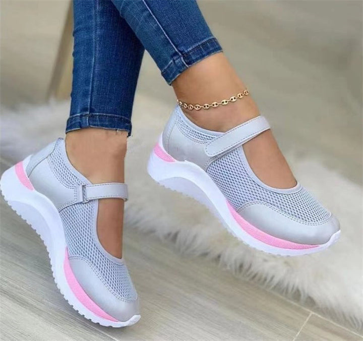 Damen Atmungsaktive Mary-Jane Sneakers mit Klettverschluss und Memory-Schaum-Sohle – Lioré