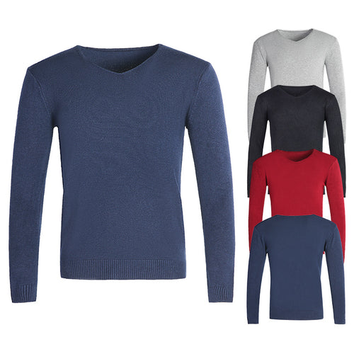 Herren nan feiner V-Ausschnitt-Pullover aus Baumwoll-Merino-Mix mit schmaler Silhouette Echo Archiv