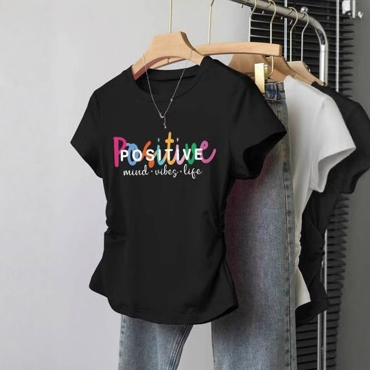 Damen Crop-T-Shirt mit figurbetontem Schnitt und modernem Design Echo Archiv