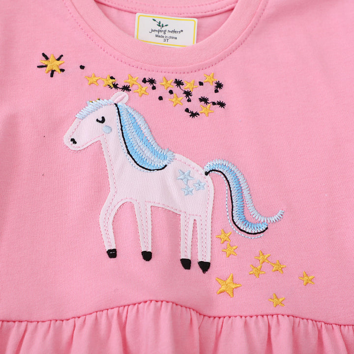 Mädchen Kurzarm Kleid mit bezauberndem Einhorn-Design Echo Archiv