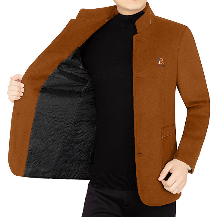 Herren Wollmantel mit Stehkragen und gesteppter Thermofütterung – Montevé