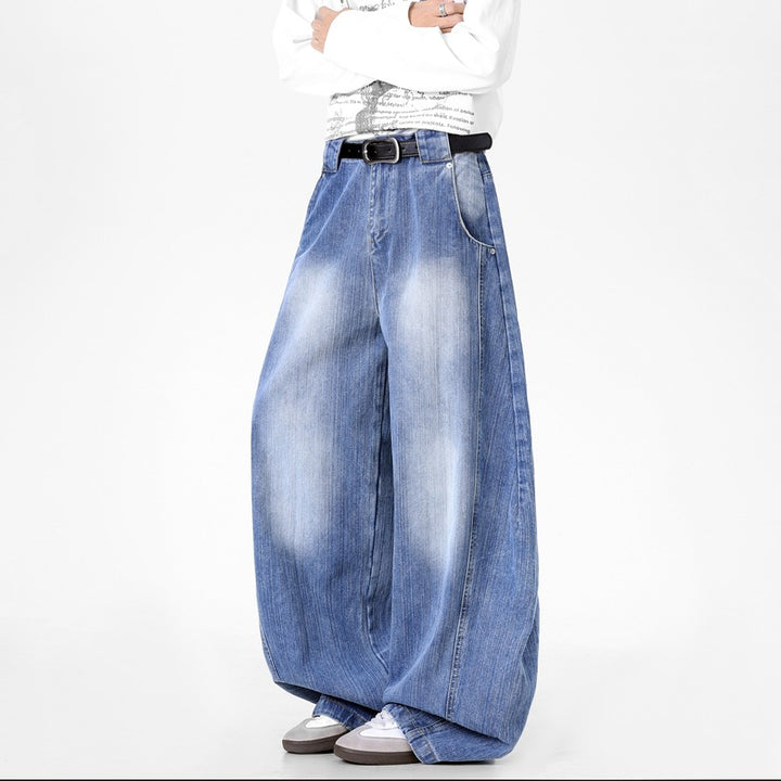 Herren Extraweite Baggy-Jeans mit extrem weitem Bein, tiefem Schritt & markanter Used-Waschung Echoarchiv