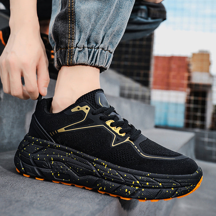 Unisex gedämpfter Plateausneaker mit atmungsaktivem Strickoberteil und gepolsterter Hohlkammersohle – Norré