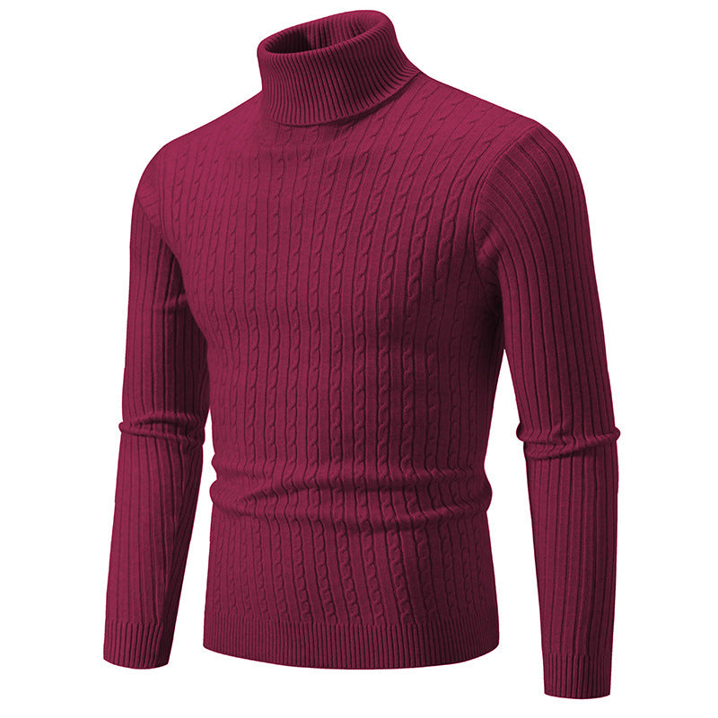 Herren Rollkragenpullover mit strukturiertem Strickmuster Echoarchiv