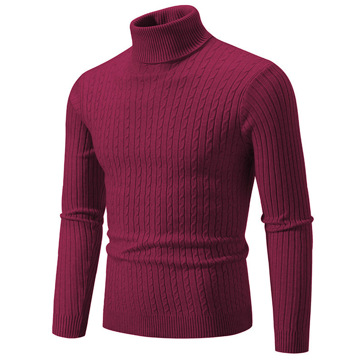 Herren Rollkragenpullover mit strukturiertem Strickmuster Echoarchiv