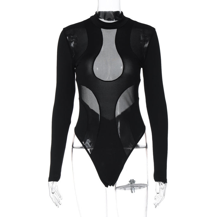 Damen Langarm-Body mit transparenten Einsätzen Echo Archiv