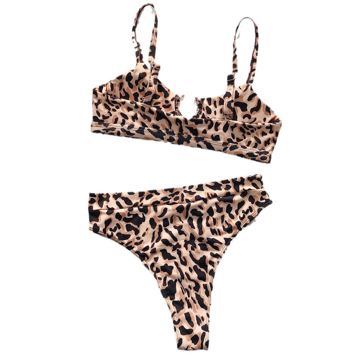 Damen Hochtailliertes Bikini-Set mit stylischem Leopardenmuster Echo Archiv