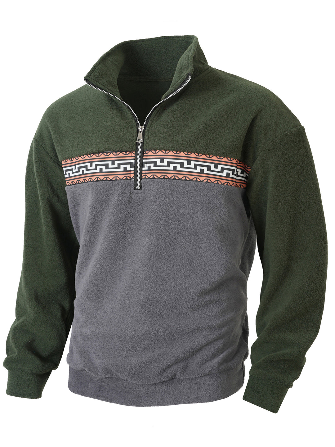 Herren Fleece Pullover mit modischem Stehkragen Echoarchiv
