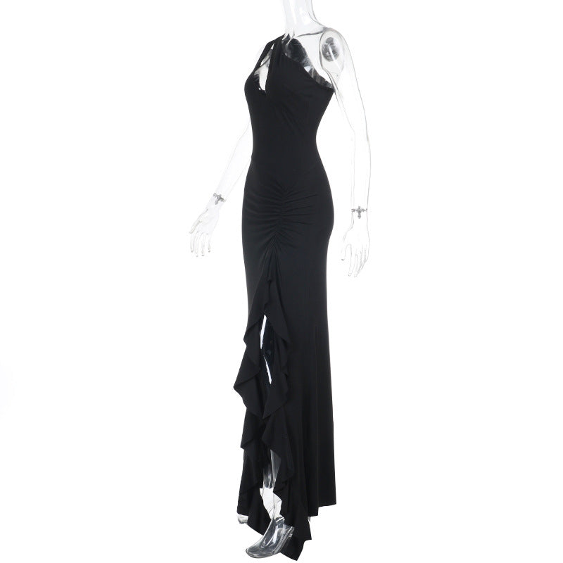 Damen Elegantes Maxikleid mit asymmetrischem Schnitt und Raffung Echo Archiv