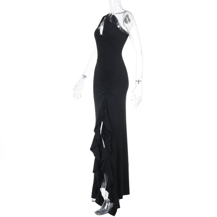Damen Elegantes Maxikleid mit asymmetrischem Schnitt und Raffung Echo Archiv