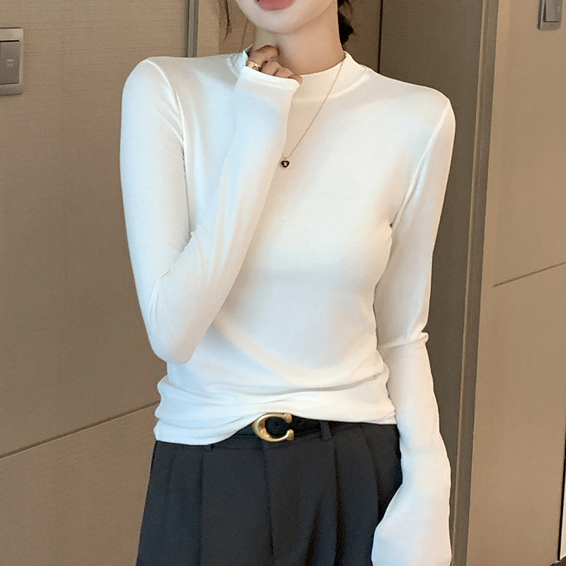 Damen Elegantes Langarmshirt mit hohem Kragen aus weichem Material Echo Archiv