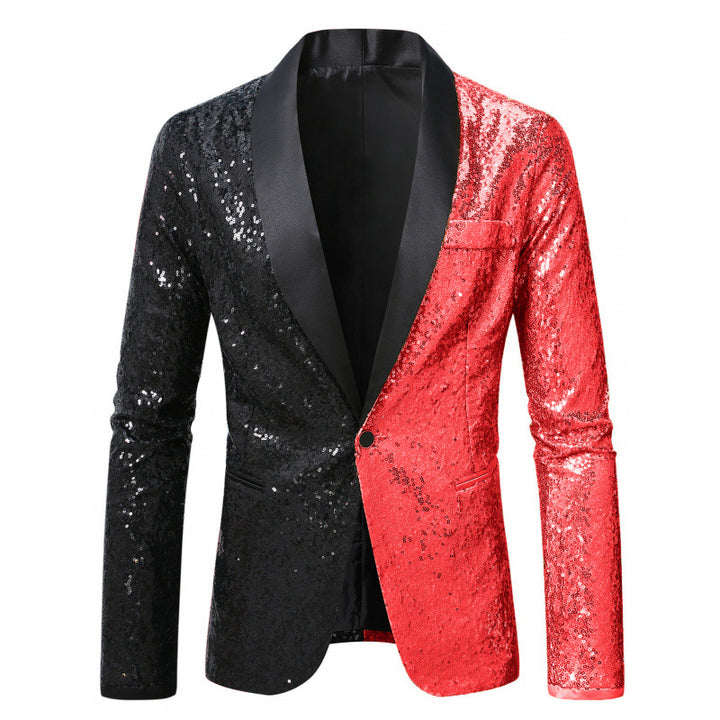 Herren Glamouröser Pailletten-Blazer Echoarchiv 1761379511