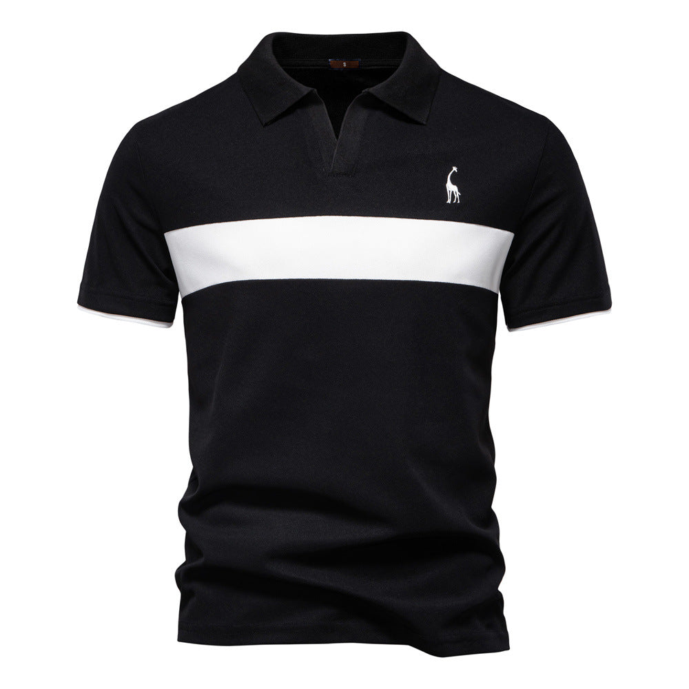 Herren Poloshirt mit modernem Blockdesign und hochwertiger Baumwollmischung Echoarchiv