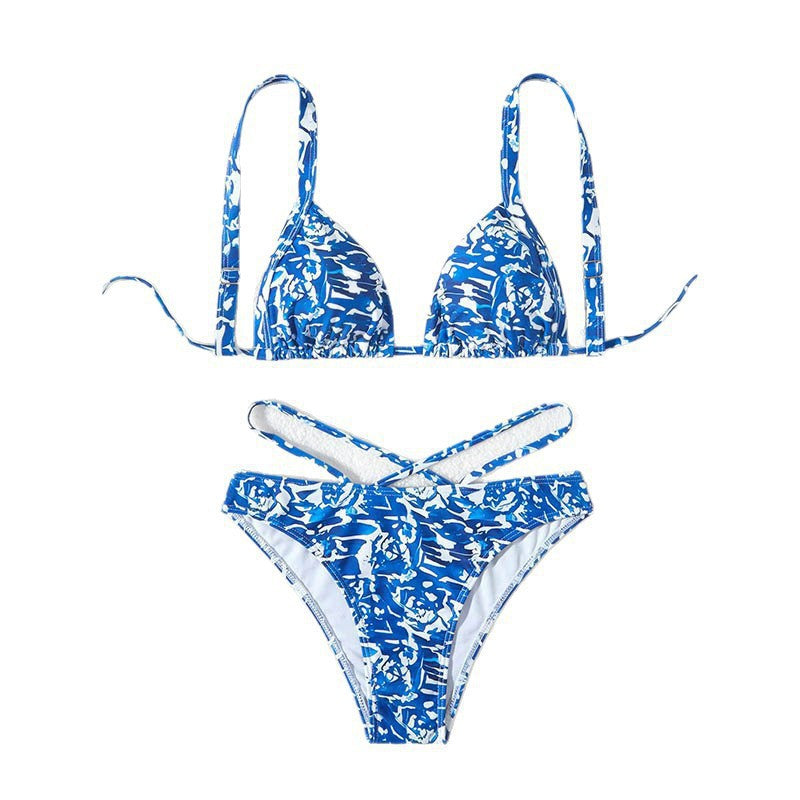 Damen Triangel-Bikini mit verstellbaren Trägern und stylischem Farbmustermix Echo Archiv