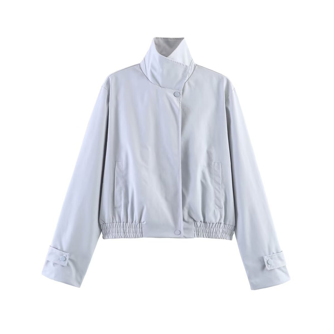 Damen Kurze wasserabweisende Blousonjacke mit hohem Stehkragen und Taillenbündchen Echo Archiv