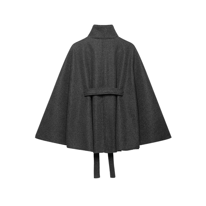 Damen Wollcape-Mantel mit Stehkragen, Knopfverschluss und Bindegürtel Echo Archiv