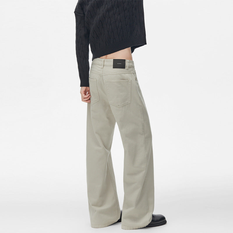Herren Weit geschnittene Baumwoll-Twill Baggy-Hose mit tiefem Schritt und cleanem Five-Pocket-Schnitt Echo Archiv