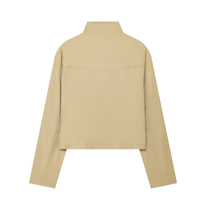 Damen Cropped Feldjacke im Utility‑Look mit Funnelkragen und aufgesetzten Pattentaschen Echo Archiv