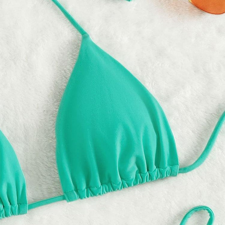 Damen Triangel-Bikini mit verstellbaren Schnürdetails und elastischem Bund Echo Archiv