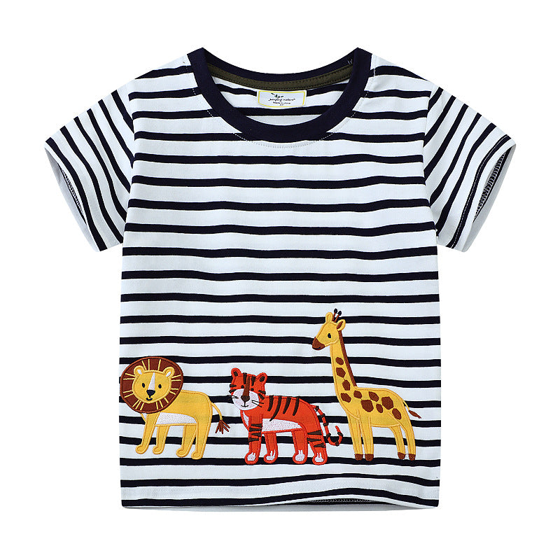 Kinder T-Shirt mit lebendigen Tierapplikationen Echo Archiv
