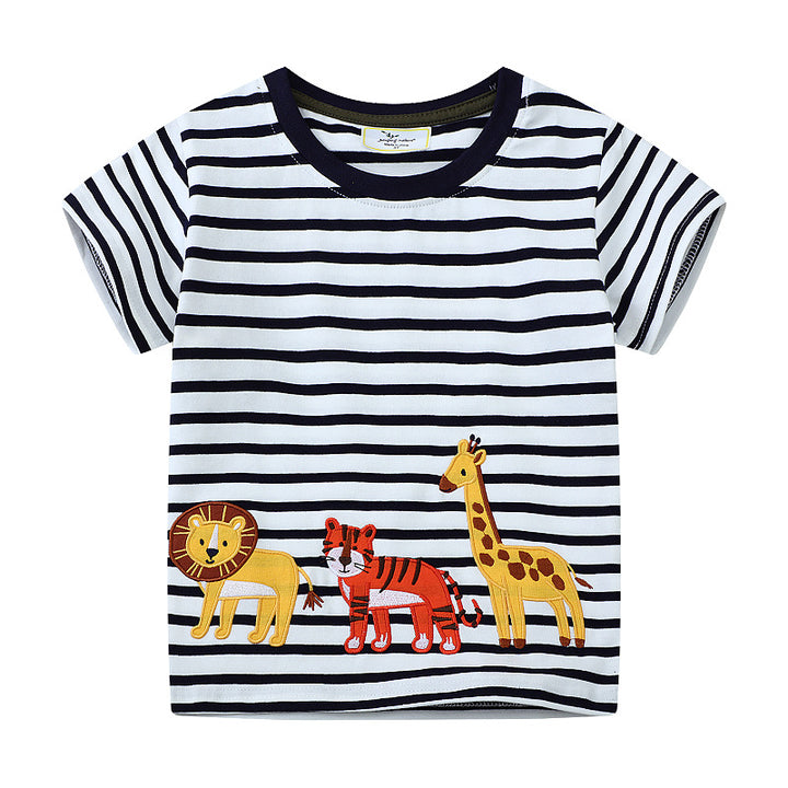Kinder T-Shirt mit lebendigen Tierapplikationen Echo Archiv
