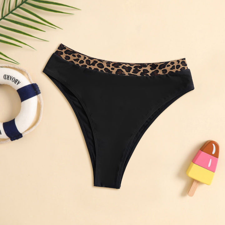 Damen Hochtailliertes Bikini-Unterteil mit modischem Leopardenmuster Echo Archiv