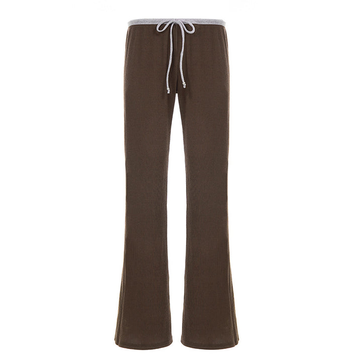 Damen Flared-Loungehose mit elastischem Bund und Bindebändern Echo Archiv
